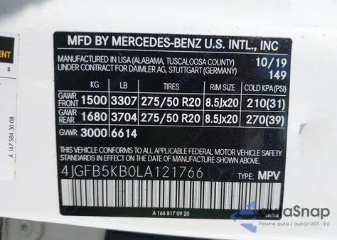 2020 Mercedes-Benz Gle 450 4Matic from USA, damaged, VIN 4JGFB5KB0LA121766